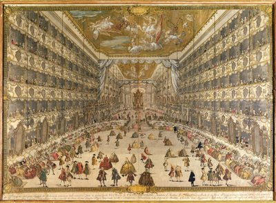 Bal ter ere van de geboorte van aartshertog Pietro Leopoldo van Oostenrijk, in het hertogelijk theater van Milaan door Italian School