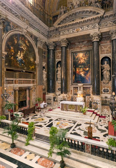 Barokkunst: Interieur van de Jezuïetenkerk van de Heilige Naam van Jezus in Rome door Italian School