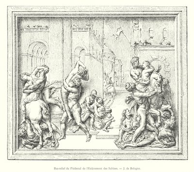 Bas-reliëf van het Voetstuk van de Ontvoering van de Sabijnse Vrouwen, J. de Bologne (gravure) door Italian School