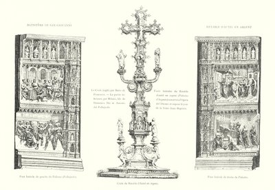 Doopkapel van San Giovanni, altaarstuk in zilver (gravure) door Italian School