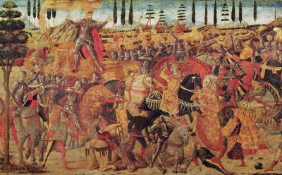 Slag tussen Darius (399-330 v.Chr.) en Alexander de Grote (356-323 v.Chr.) door Italian School