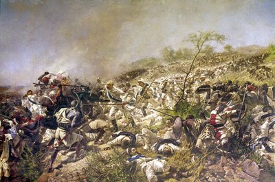 Slag bij Dogali: Italië in Eritrea in februari 1887 door Italian School