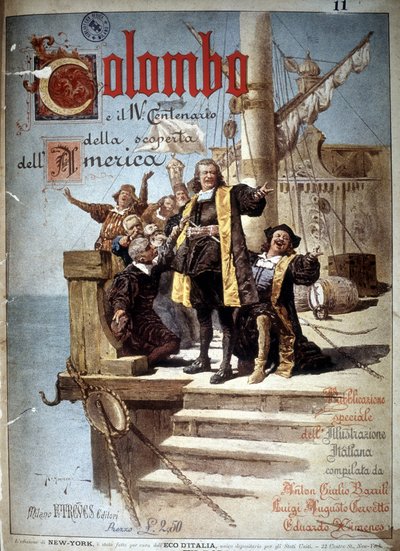 Boekomslag over Christoffel Columbus voor de 4e eeuwviering van de ontdekking van Amerika door Italian School
