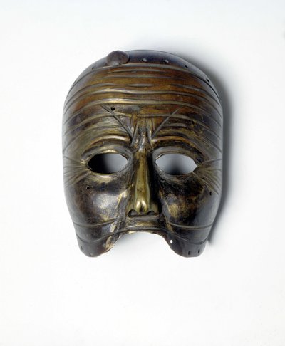 Bronzen masker van de 
