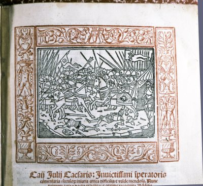 CAESAR Gaius Iulius: Illustratie uit Caesars "Commentarii de Bello Gallico", ca. 1511 door Italian School