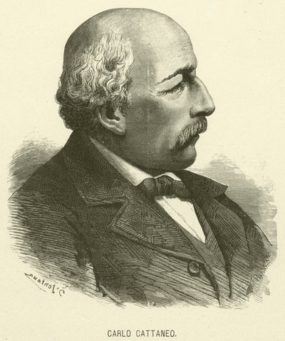 Carlo Cattaneo (gravure) door Italian School