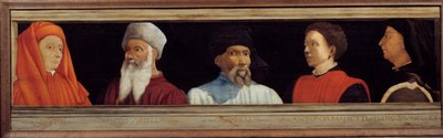 Cassone met 5 portretten van de Meester van de Florentijnse Renaissance door Italian School