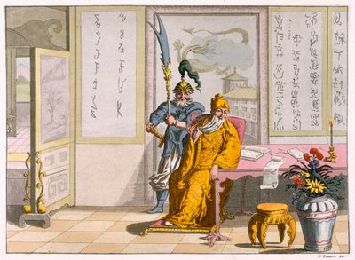 Chinese Taoïstische religieuze leiders: De godheid Kuan-ti, gegraveerd door Fumagalli en Bramatti, ca. 1820-30 door Italian School