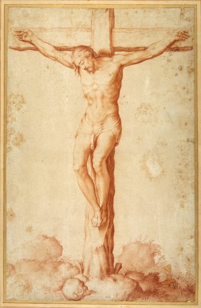 Christus gekruisigd op Golgotha door Italian School