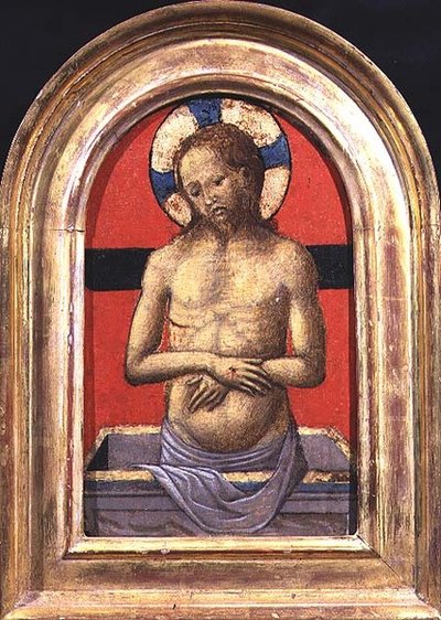 Christus, midden van een drieluik (paneel) door Italian School