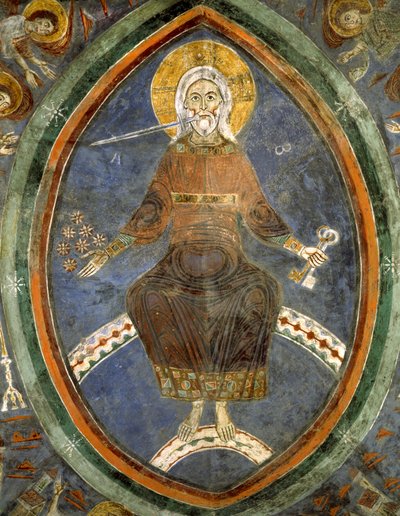 Christus van de Apocalyps, Crypte van de Kathedraal van Anagni door Italian School