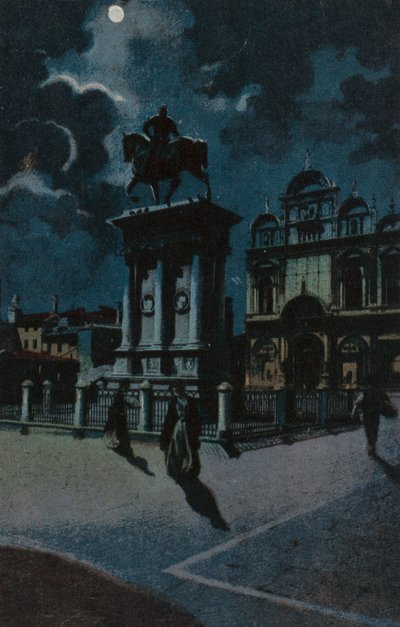 Colleoni monument, Venetië (kleurenlitho) door Italian School