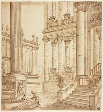 Colonnade Portico door Italian School