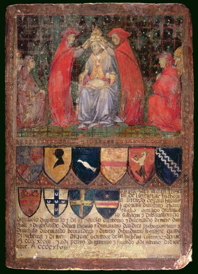 Kroning van Paus Nicolaas V in 1447 door Italian School