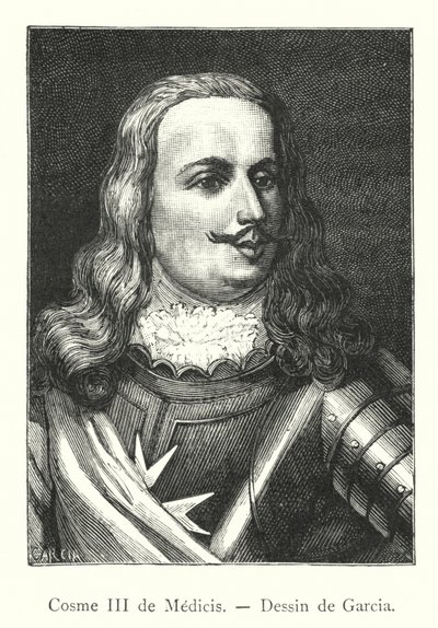 Cosme III de Medicis, Tekening van Garcia door Italian School