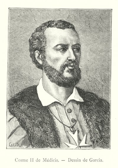 Cosme II de Medicis, Tekening van Garcia door Italian School