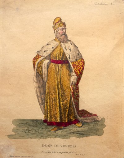 Kostuumontwerp voor de Doge van Venetië, uit 