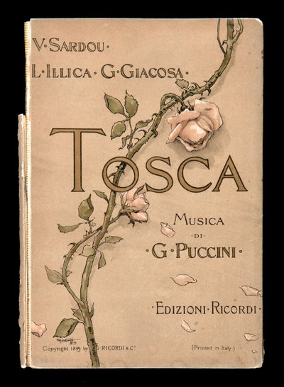 Omslag, Libretto della Tosca door Giacomo Puccini, Edizione Ricordi, Italië door Italian School