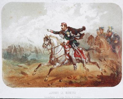 Krimoorlog: de aanval van commandant Alfonso Ferrero La Marmora door Italian School