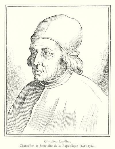 Cristoforo Landino, Kanselier en Secretaris van de Republiek door Italian School
