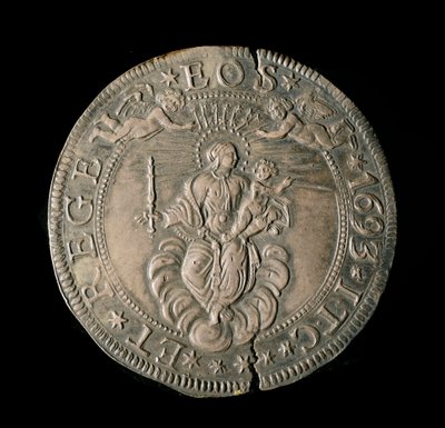 Munt van de Republiek Genua: ECU breed in zilver. Diam. 61 mm. 1693. achterkant. door Italian School