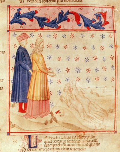 Dante en Vergilius (70-19 v.Chr.) ontdekken graaf Ugolino, uit 