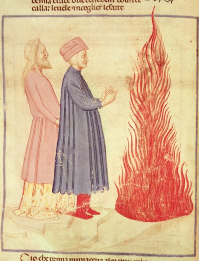 Dante en Vergilius herkennen Odysseus, uit De goddelijke komedie door Dante Alighieri door Italian School