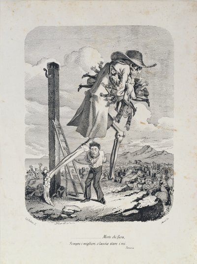 De dood neemt alle goede mensen mee en laat de schurken achter, ca. 1850 door Italian School