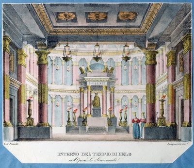Decor voor de opera La Semiramide van Christoph Gluck door Italian School