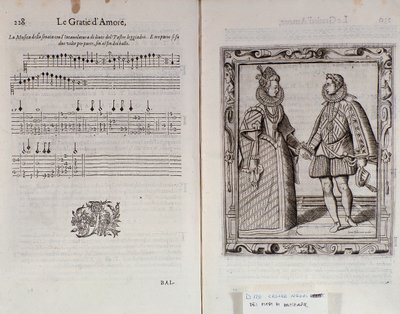 Beschrijving van ballet voor twee Dubbele pagina van Le Gratie d