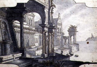 Ontwerp voor een Toneelset door Italian School
