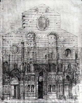 Ontwerp van de gevel van Santa Maria del Fiore of de Duomo, Florence door Italian School