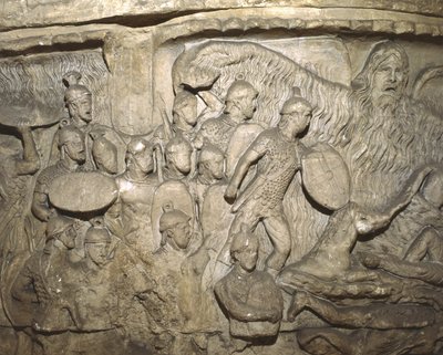 Detail (afgietsel van de Zuil van Marcus Aurelius, Wonder van de Regen) door Italian School