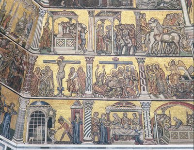 Detail van het plafond, Baptisterium, Florence door Italian School