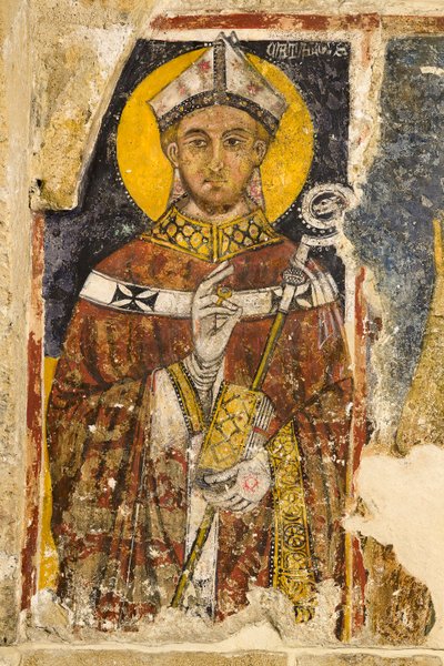 Detail van het drieluik met San Cataldo, Crypte van de Kathedraal door Italian School
