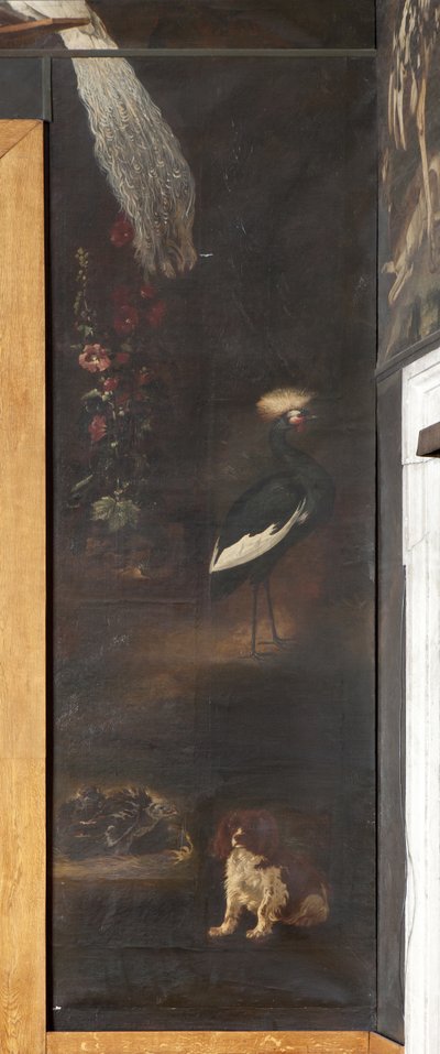 Hond en grijze gekroonde kraanvogel, Mythe van Orpheus door Italian School
