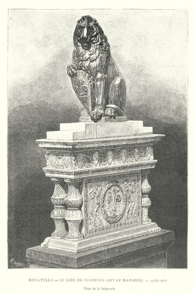 Donatello, De Leeuw van Florence, genaamd Le Mazocco door Italian School