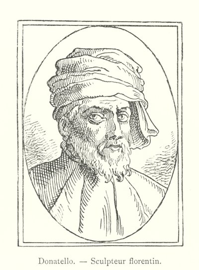 Donatello, Florentijnse Beeldhouwer (gravure) door Italian School