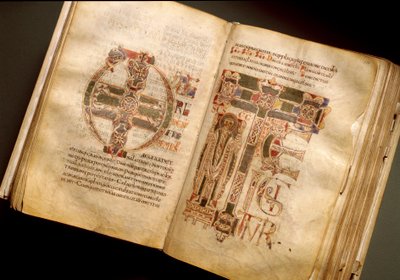Dubbele pagina van een liturgisch manuscript uit de 11e eeuw door Italian School