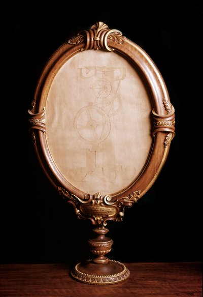 Toepassing van de studie van de Italiaanse astronoom en natuurkundige Galileo Galilei (1564-1642) over de beweging van de slinger en de meting van tijd. Kopie van de originele tekening door wiskundige Vincenzo Vivia door Italian School