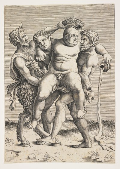 Dronken Silenus door Italian School