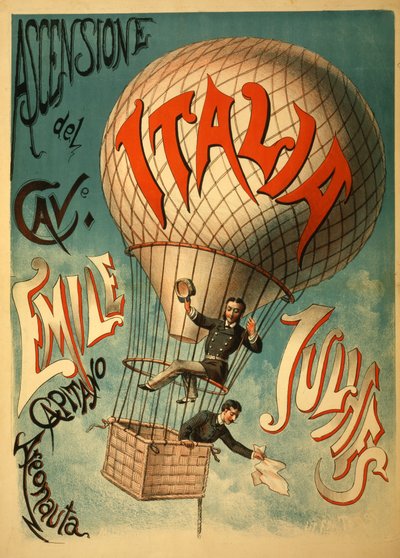 Emile Julhes, Aeronaut, ca. 1890 door Italian School