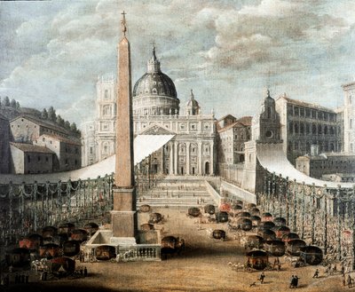 Feest van Corpus Christi op het Sint-Pietersplein in Rome door Italian School