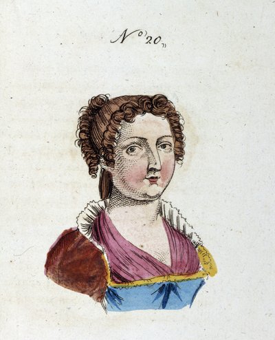Figuur nummer 20 die het gezicht van een vrouw voorstelt in 