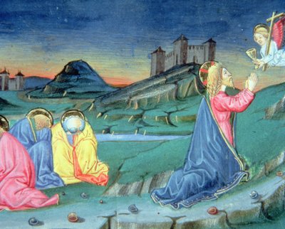Een Engel Troost Christus op de Olijfberg door Italian School