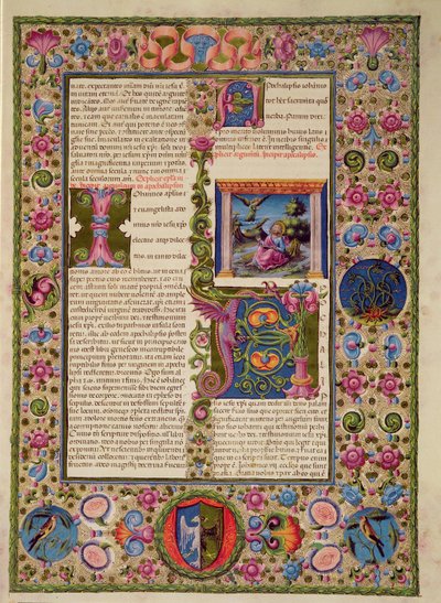 Fol.236r Opening van het Boek van de Apocalyps, uit de Borso d