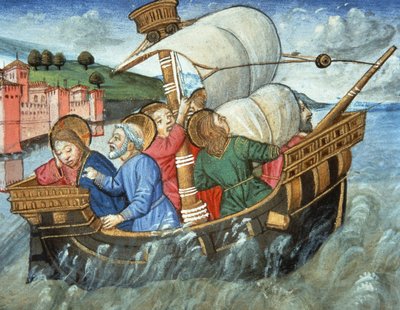 Storm op de Tiberiaanse Zee door Italian School