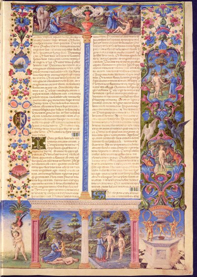 Fol.6r Genesis. Schepping van Adam en Eva, uit de Borso d