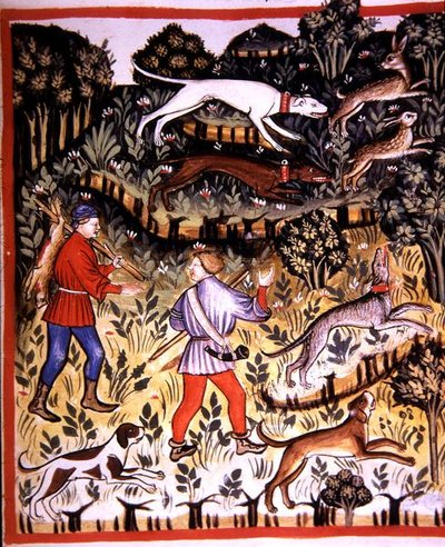 Fol.72r Jagen op Haas, illustratie uit 