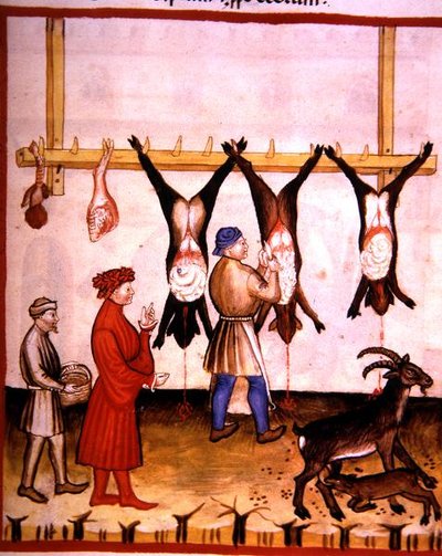 Fol.73r De Slager: Hert en Geit, illustratie uit 